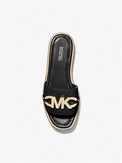 izzy loafer michael kors|Izzy Logo Embellished Leather Slide Sandal .